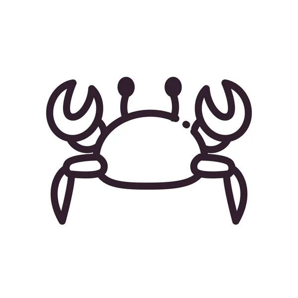 Zee krab lijn stijl pictogram vector ontwerp — Stockvector