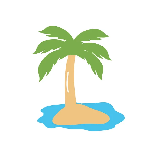 Летняя тропическая икона пальмы, плоский стиль — стоковый вектор