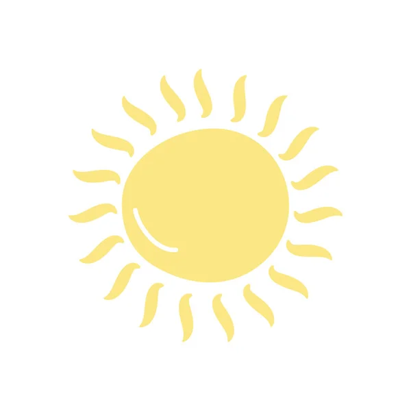 태양 모양의 아이콘, 납작 한 스타일 — 스톡 벡터