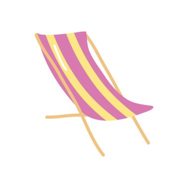 Plaj koltuğu simgesi, düz stil
