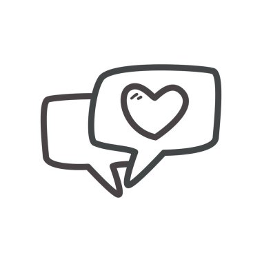 Kabarcık çizgisi biçim vektör tasarımı içindeki kalp