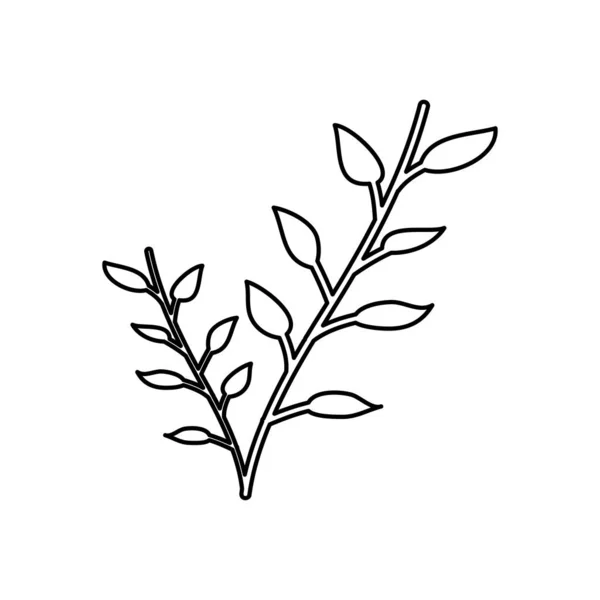 Pflanze mit Blättersymbol, Linienstil — Stockvektor