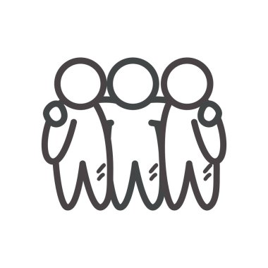 Görseller kişi arkadaşları satır biçimi vektör tasarımı kucaklama