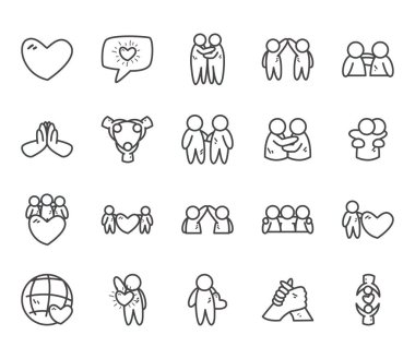 Görseller arkadaşlar çizgi biçimi vektör dizaynı