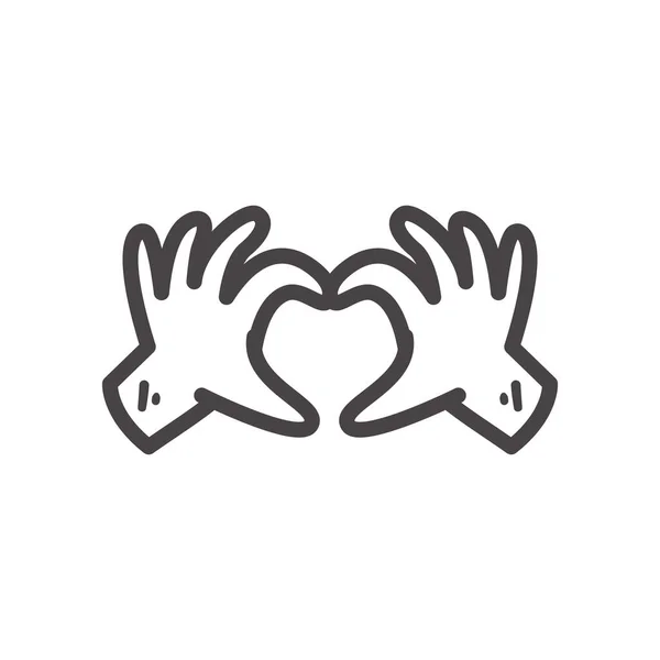 Heart with hands line style icon vector design — Stock Vector