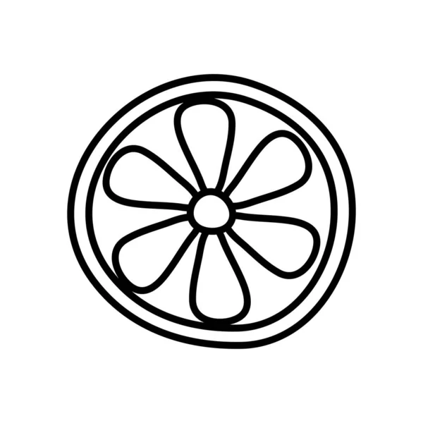 Icono de rodaja de limón, estilo de línea — Vector de stock