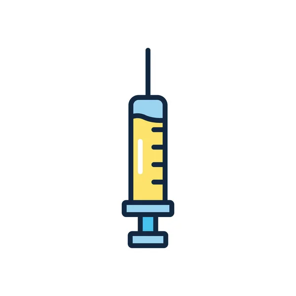 Spuit medische, lijn kleur stijl — Stockvector