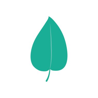 Kavak yaprağı simgesi, düz stil