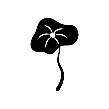 yuvarlak tropikal yaprak simgesi, siluet tarzı