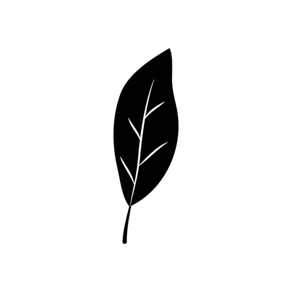 Icono de la hoja de aspidistra, estilo silueta — Vector de stock