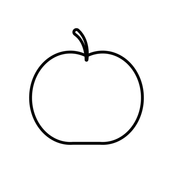 Elma meyvesi simgesi, satır biçimi — Stok Vektör