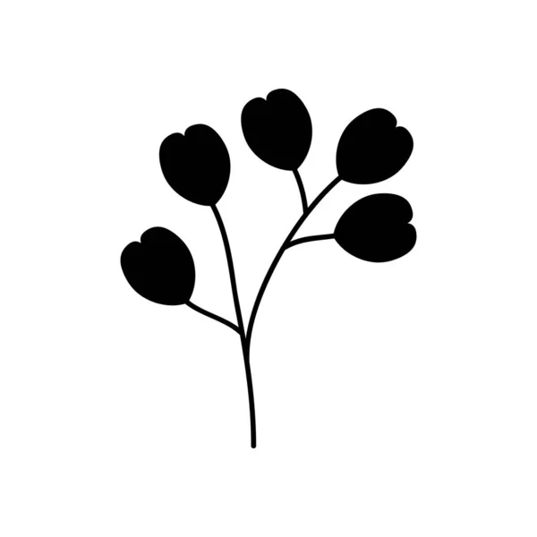 Icône de feuilles de plantes tropicales, style silhouette — Image vectorielle