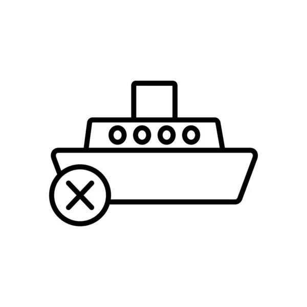 Prohibido cruceros símbolo, mal y crucero icono, estilo de línea — Vector de stock