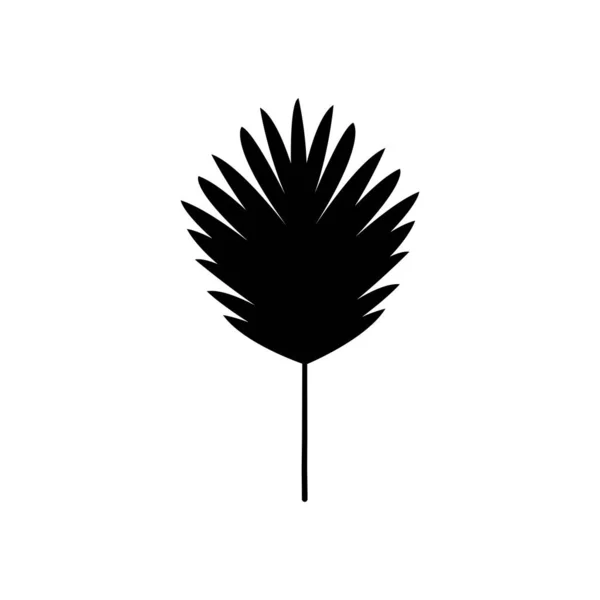Palmeto Fan tropisches Blatt Ikone, Silhouette-Stil — Stockvektor