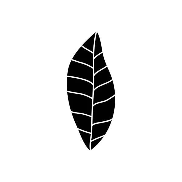 Magnolienblatt-Ikone, Silhouette-Stil — Stockvektor