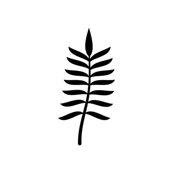 Icône feuille de rowan, style silhouette — Image vectorielle