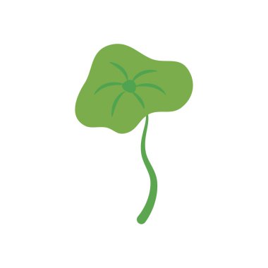 yuvarlak tropikal yaprak simgesi, düz stil