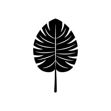 Monstera yaprağı simgesi, siluet tarzı