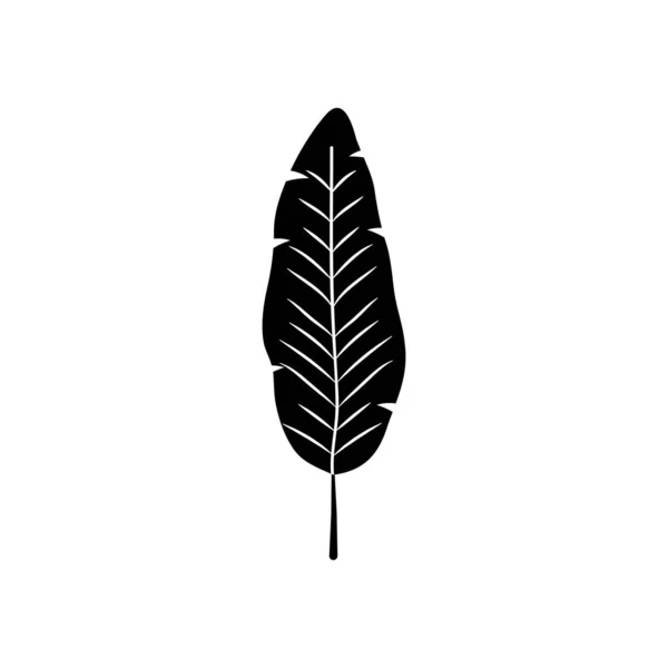 Значок листя тропічної пальми, стиль силуету — стоковий вектор