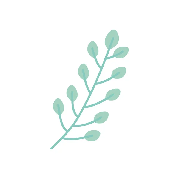 Branche avec icône feuilles, style plat — Image vectorielle