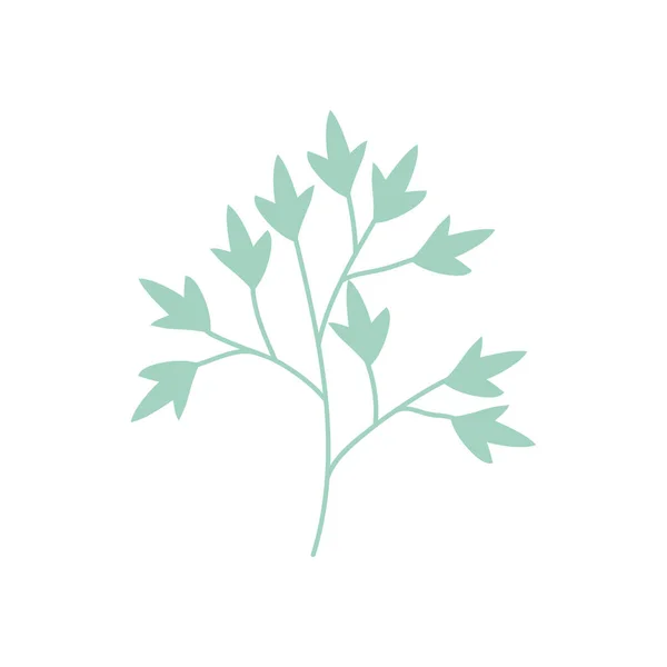 Rama con icono de hojas, estilo plano — Archivo Imágenes Vectoriales