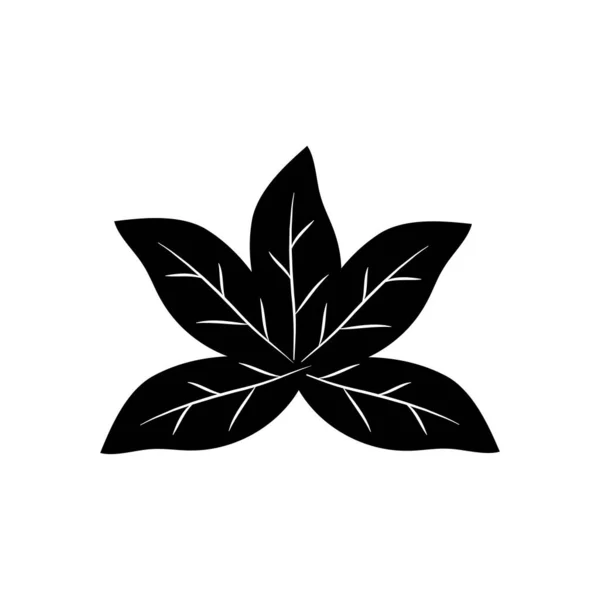 Icône de feuille tropicale philodendron, style silhouette — Image vectorielle