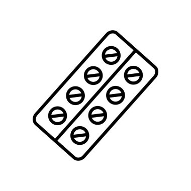 İlaç hapları kabarcık simgesi, satır biçimi