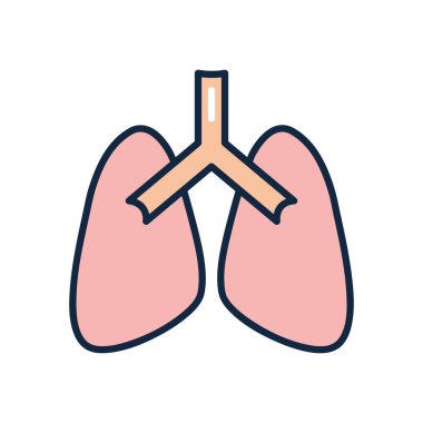 akciğer organ simgesi, çizgi renk biçimi