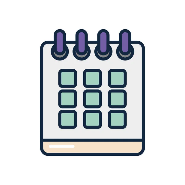 Εικονίδιο προγραμματιστή ημερολογίου, στυλ χρώματος γραμμής — Διανυσματικό Αρχείο