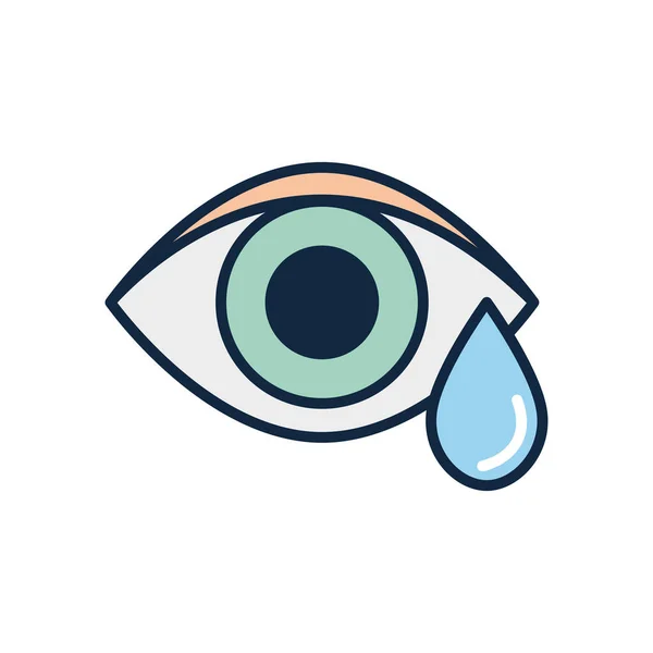 Ícone de gota de olho, estilo de cor de linha — Vetor de Stock