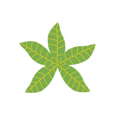 Analia tropikal yaprak simgesi, düz stil