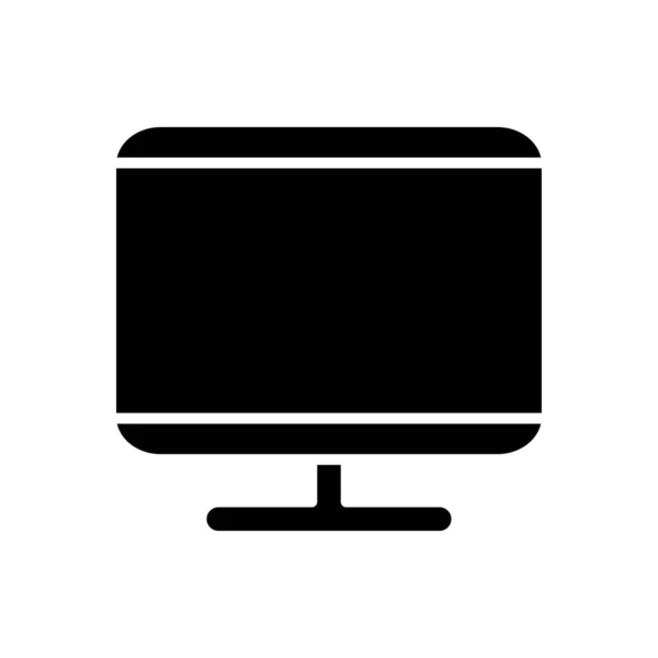 Εικονίδιο οθόνης υπολογιστή, στυλ σιλουέτας — Διανυσματικό Αρχείο