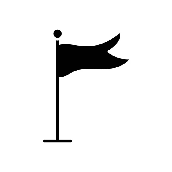 Bayrak direğin simgesinde, siluet biçimi — Stok Vektör