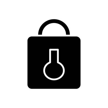 Web simgeleri konsepti, kilit sembolü, güvenlik kilidi simgesi, siluet biçimi