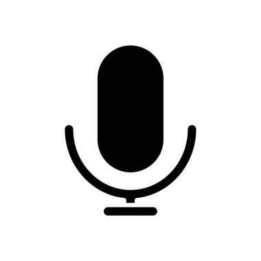 Web simgeleri konsepti, mikrofon simgesi, siluet biçimi