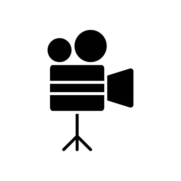 Video camera icon, silhouette style — Stock Vector
