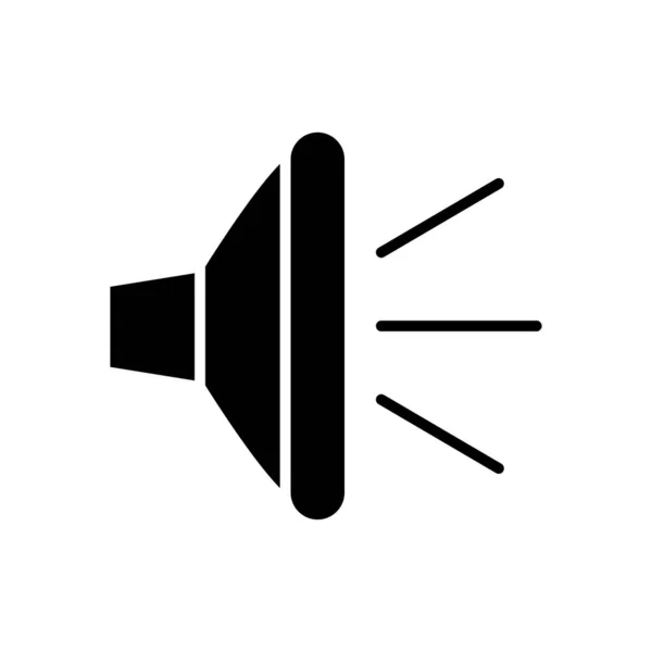 Symbole audio, icône de haut-parleur, style silhouette — Image vectorielle