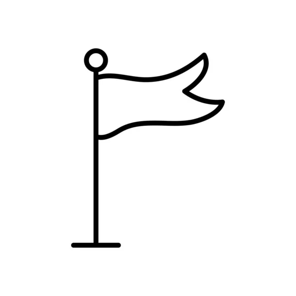 Flagge am Mastsymbol, Linienstil — Stockvektor
