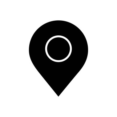 Web simgeleri konsepti, konum simgesi simgesi, siluet biçimi