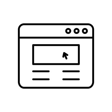 Web simgeleri konsepti, web sayfası simgesi, satır biçimi