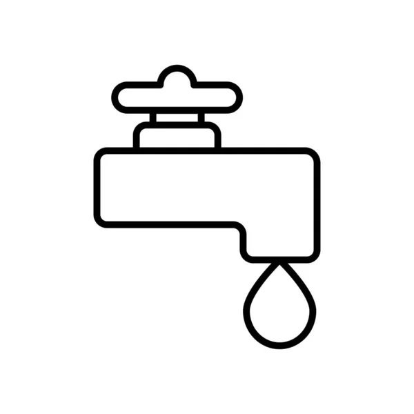 Wasserhahn-Symbol, Linie Stil — Stockvektor