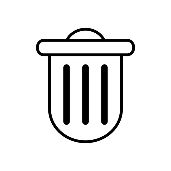 Mülleimer-Symbol, Zeilenstil — Stockvektor