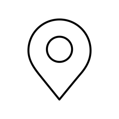 Web simgeleri konsepti, konum simgesi simgesi, satır biçimi