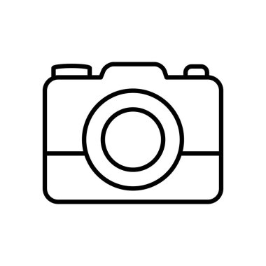 Web sembolleri konsepti, fotoğraf makinesi simgesi, satır biçimi