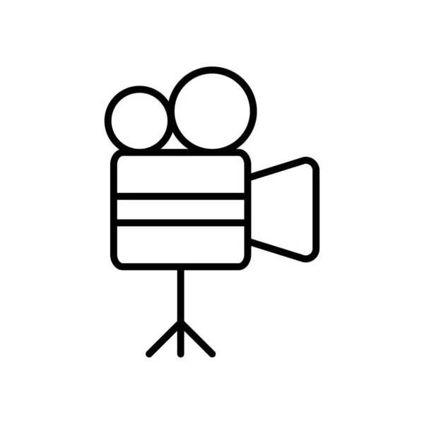 Icono de la cámara de vídeo, estilo de línea — Vector de stock