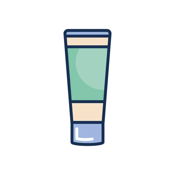 Hydratační krém láhev ikona, linka styl výplně — Stockový vektor