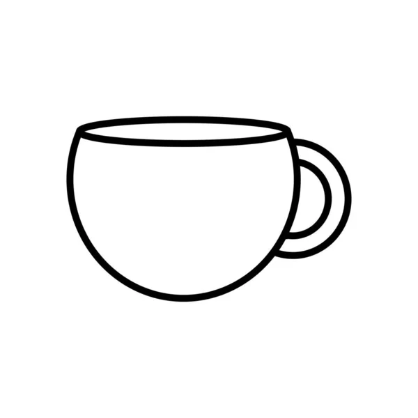 Ícone de caneca de café, estilo de linha —  Vetores de Stock