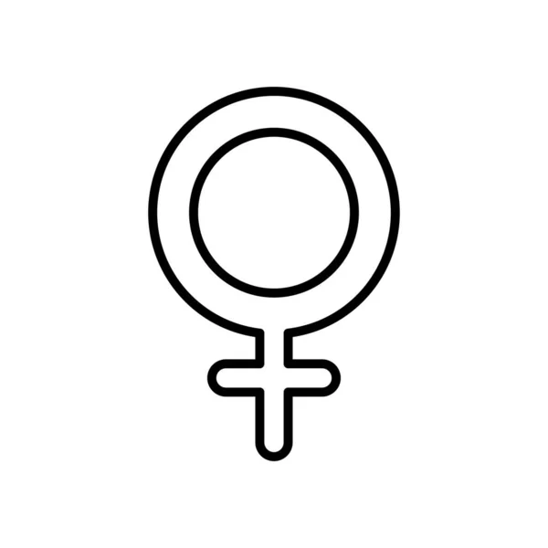 Ícone de símbolo de gênero feminino, estilo de linha —  Vetores de Stock