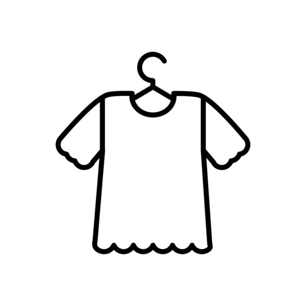 Cintre avec icône de t-shirt, style ligne — Image vectorielle