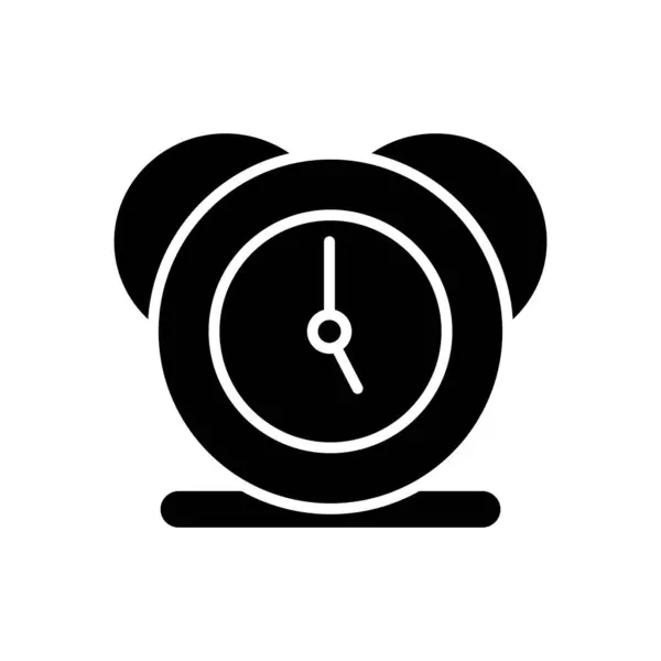 Alarm clock icon, silhouette style — Stock Vector